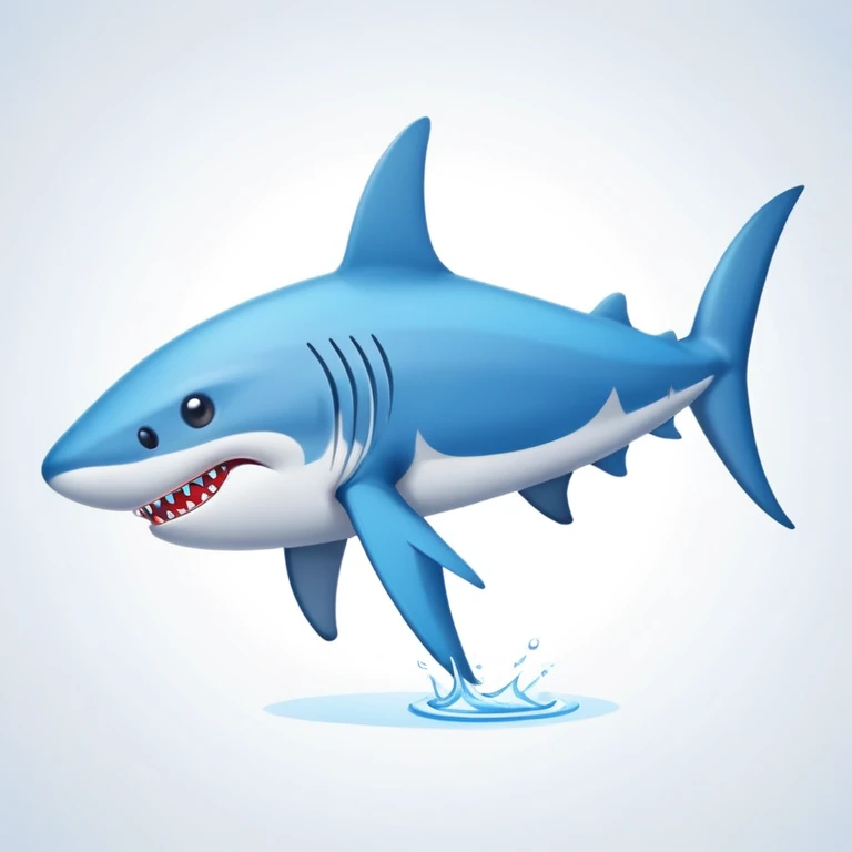 Un tiburón con piernas, teniendo puestas unos zapatos Nike azul emoji