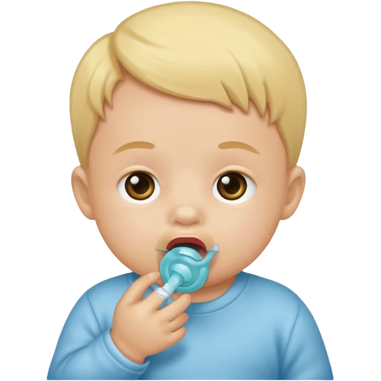 baby sucking on a pacifier emoji