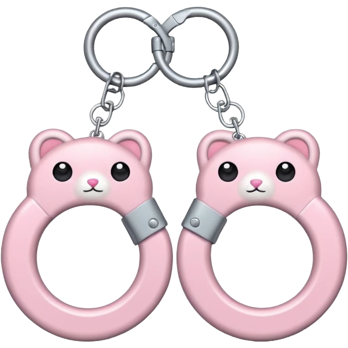 Fluffy pastel pink handcuffs emoji