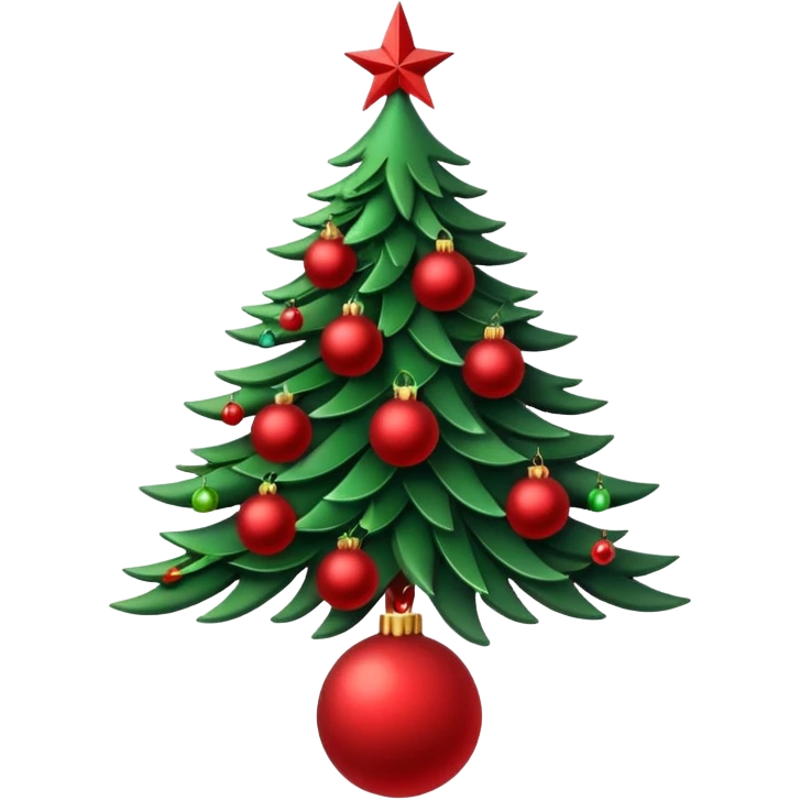 christmas tree with red balls emoji