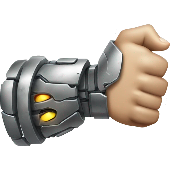 Cyborg arm only flexing bicep emoji