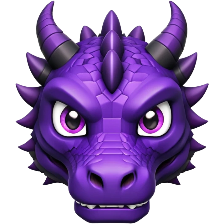 Minecraft black dragon head with purple eyes emoji