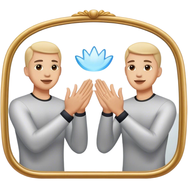 palms clapping another's hand in mirror
 emoji