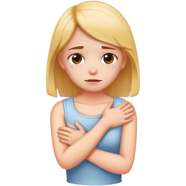 arms crossed holding neck dying girl emoji