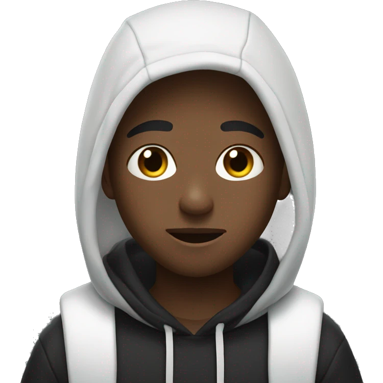 boy in black hoodie indoors with white cleanser on his face emoji
