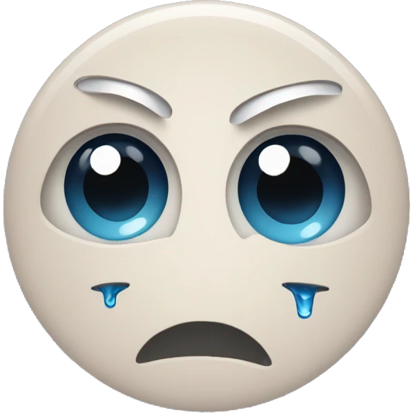 thread spool with sad eyes and tears emoji