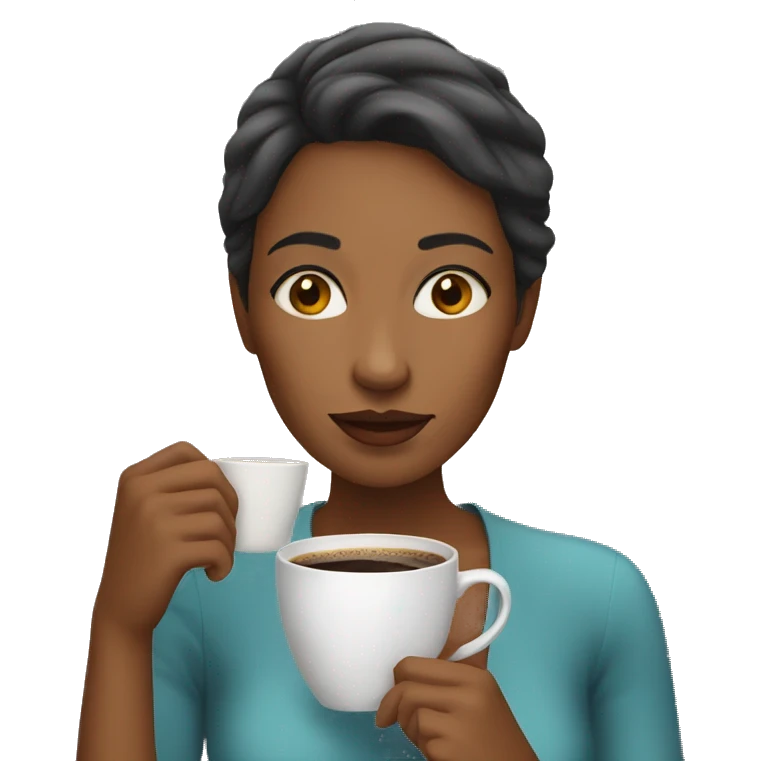 Woman drinking coffee emoji