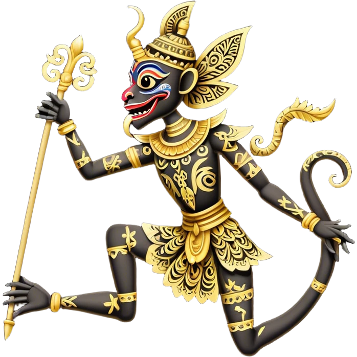 Wayang – Cinematic Realistic Wayang, depicted as intricately carved traditional Indonesian shadow puppets with expressive features and vibrant cultural motifs, set against a dark, dramatic backdrop with subtle glowing highlights that evoke the mystical art of shadow play. emoji