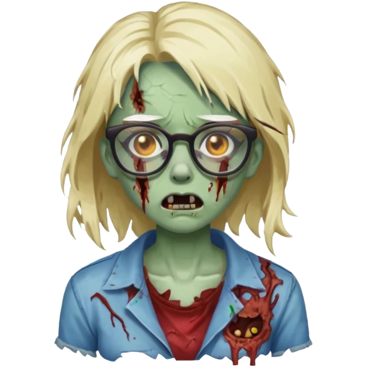 zombie with glasses girl emoji