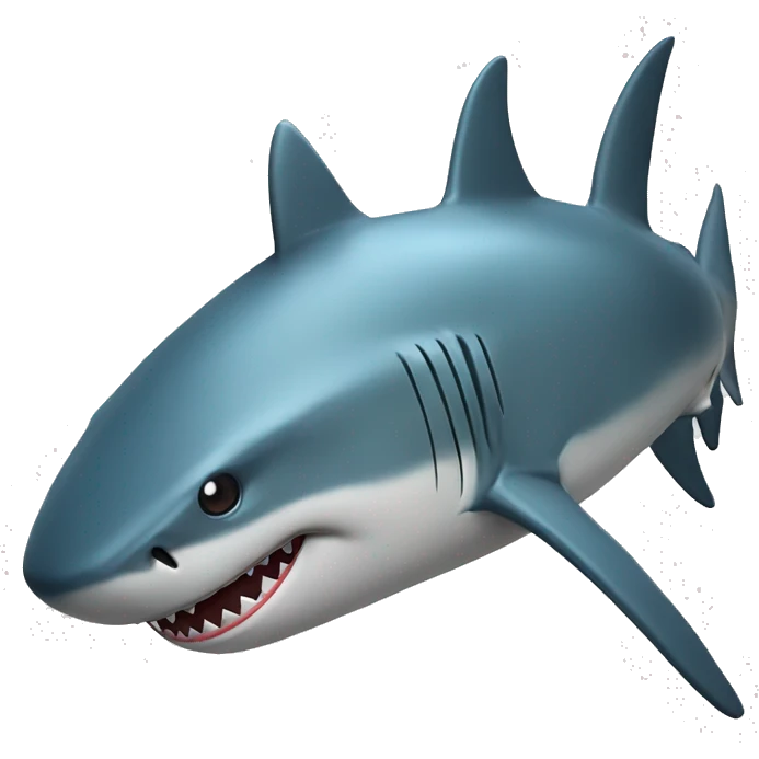 shark with top emoji