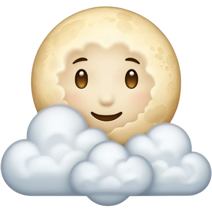 Beige moon and cloud emoji