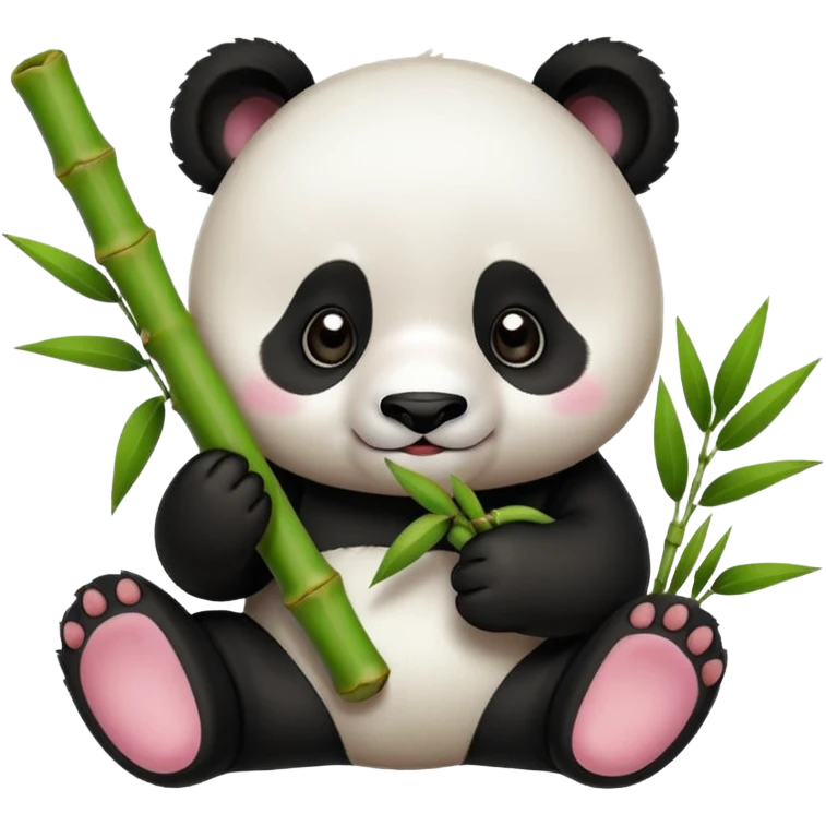 baby panda eating bamboo emoji