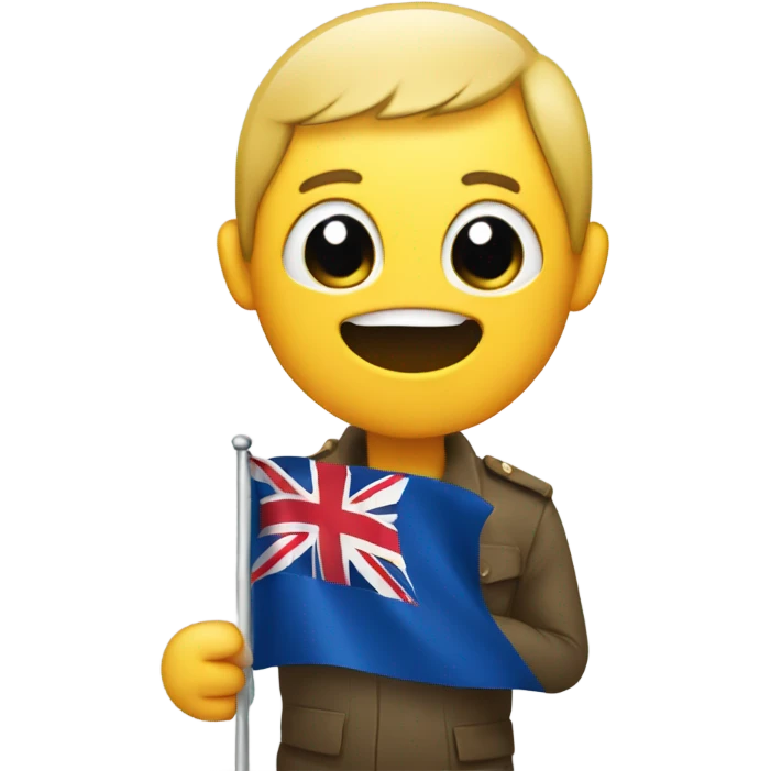 Meh face holding a party flag in hand emoji