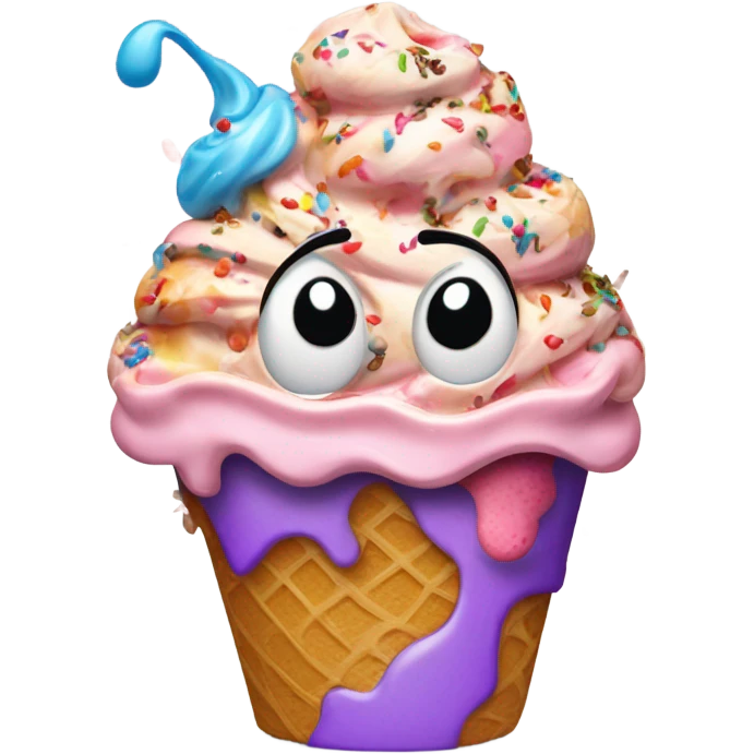 Vomiting ice cream emoji