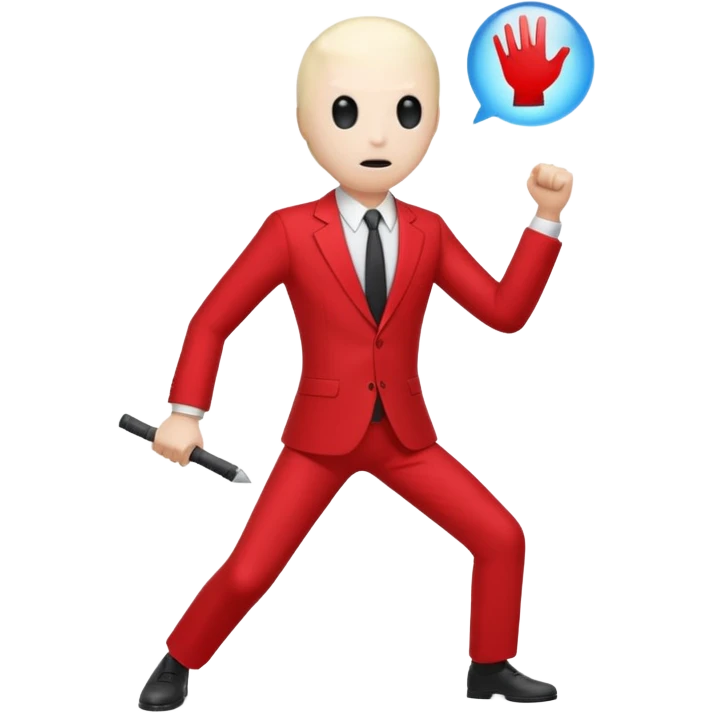 белый фон красный стикман сопротивляется цифровизации emoji