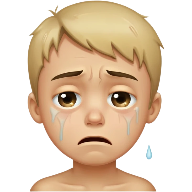 a crying boy from exhaustive work emoji