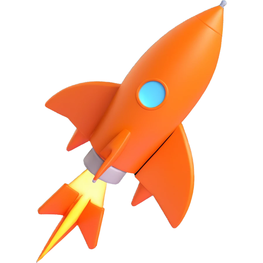 orange rocket emoji