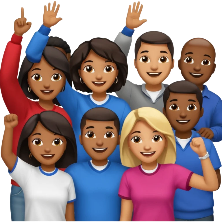 African American crowd of fans men and women at a rap concert emoji