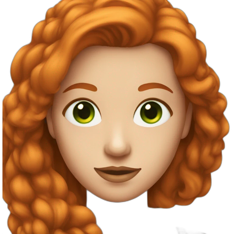 Femme rousse avec yeux vert emoji