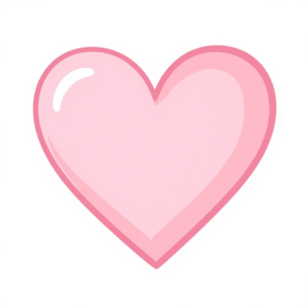 pastel pink hand-drawn heart emoji