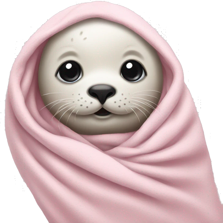 baby seal in light pink blanket emoji