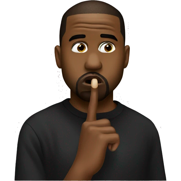Kanye west finger on lips emoji