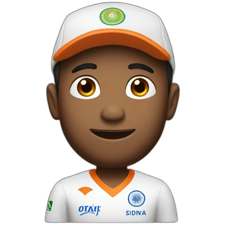 guy with indian cricket team cap emoji