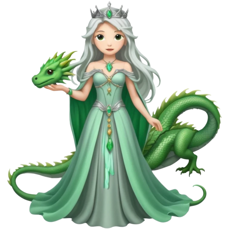 mother of dragons, fantasy queen with small dragons emoji