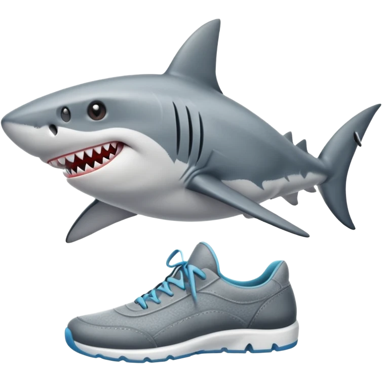 Tiburon con zapatos emoji