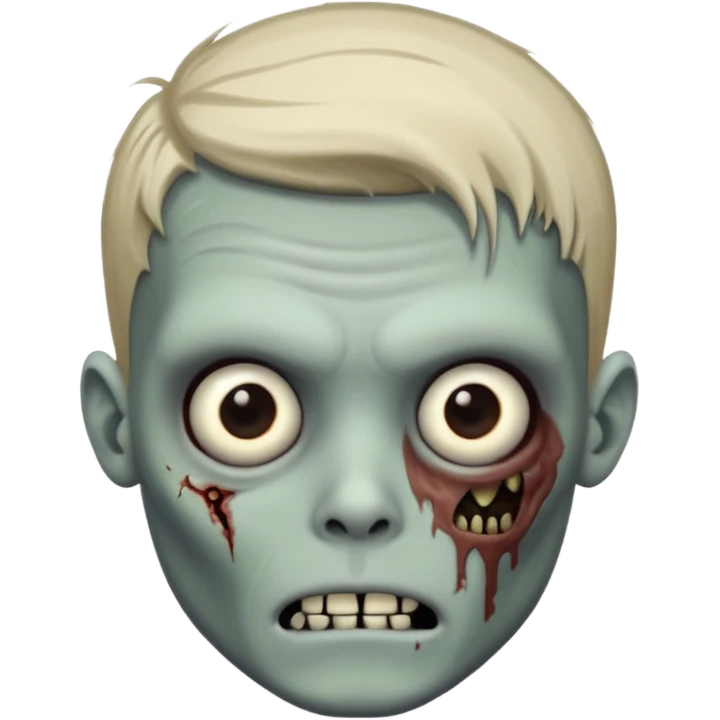 zombie boy with one sided taper hair emoji