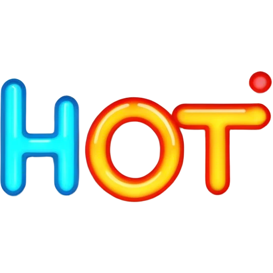  neon sign with the word hot emoji