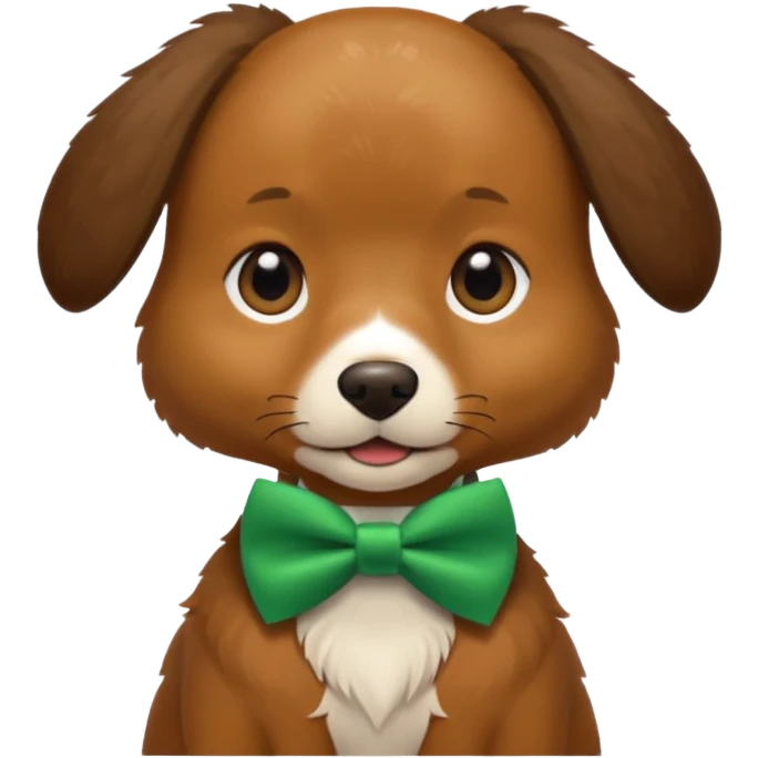 dog with a green bow tie emoji