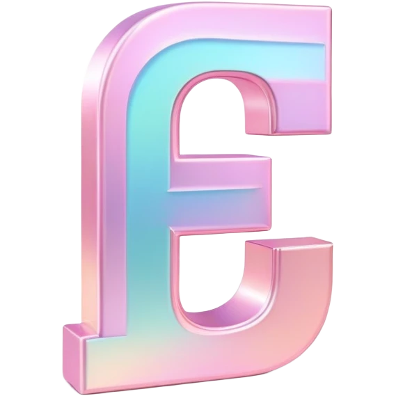 Iridescent pastel pink Font setting icon with letter F emoji