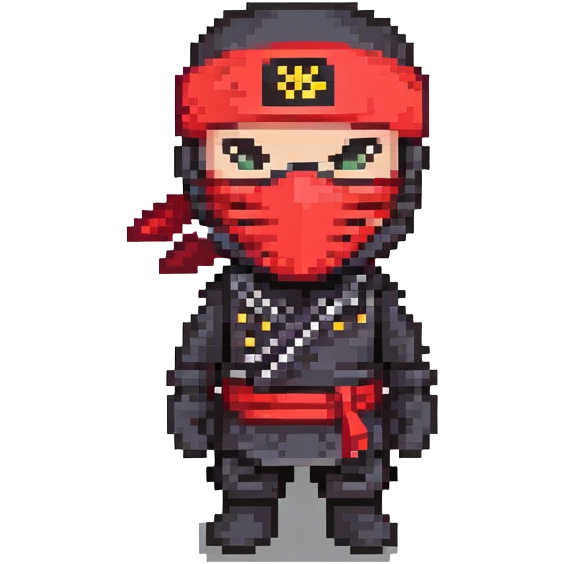 masked ninja, red headband emoji