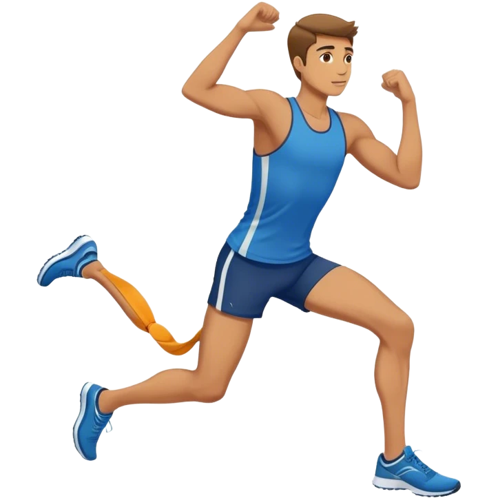 male runner stretching quadriceps emoji