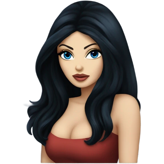 Haifa wehbe black hair blue eyes emoji