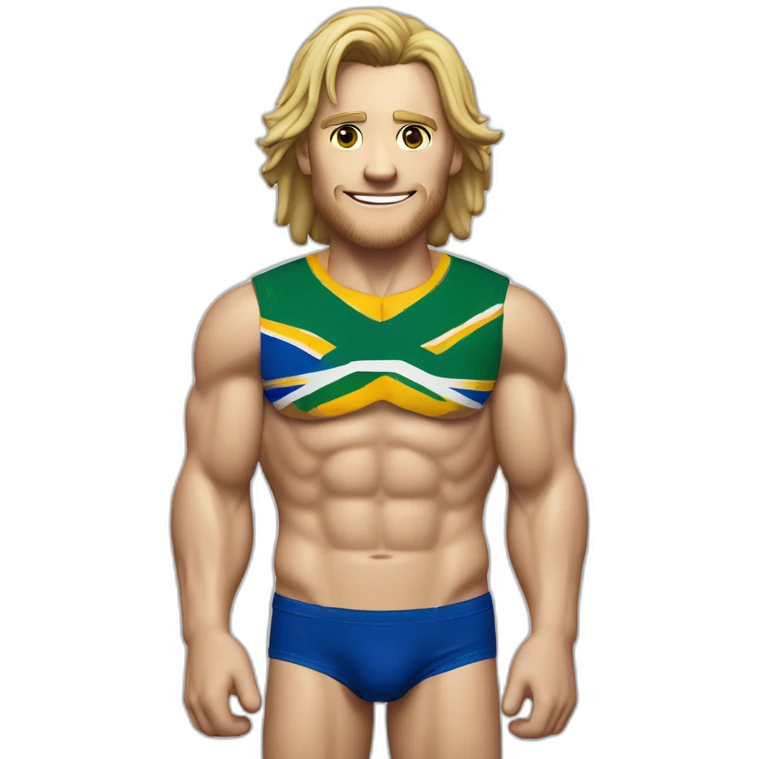 Faf de klerk with South African flag speedo emoji