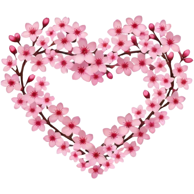 Cherry Blossom Heart emoji