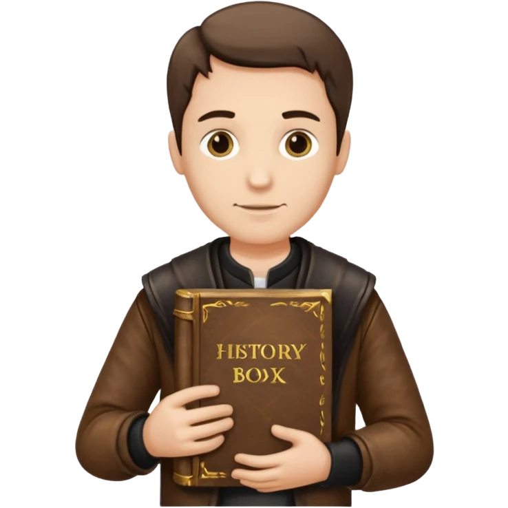 man holding a history book emoji
