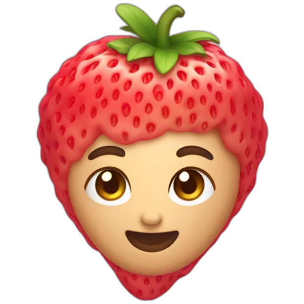 Fresa con un lazo puesto  emoji