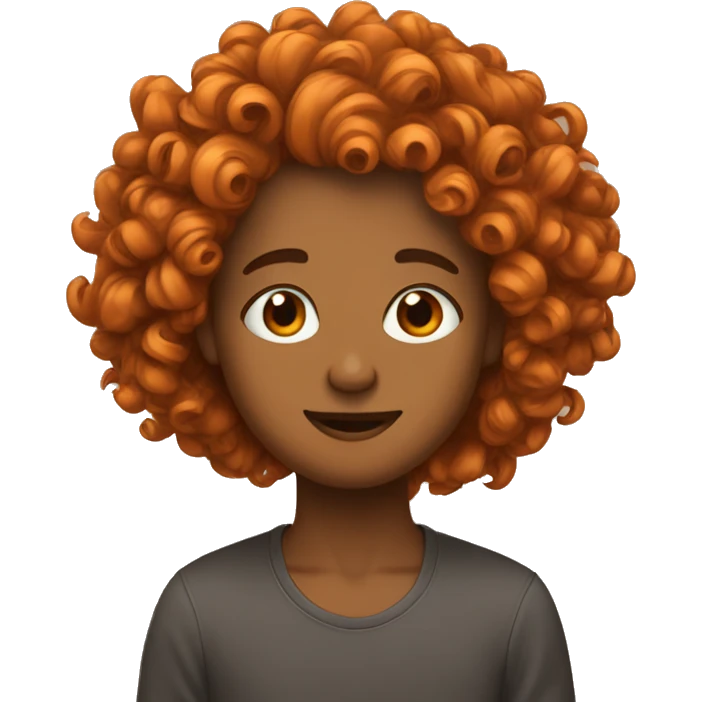 Doodle brown orange with curls emoji
