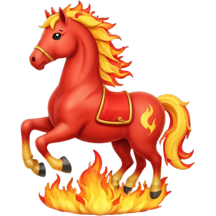 fire horse emoji to push notification . more fire on the horse look like red fire horse emoji