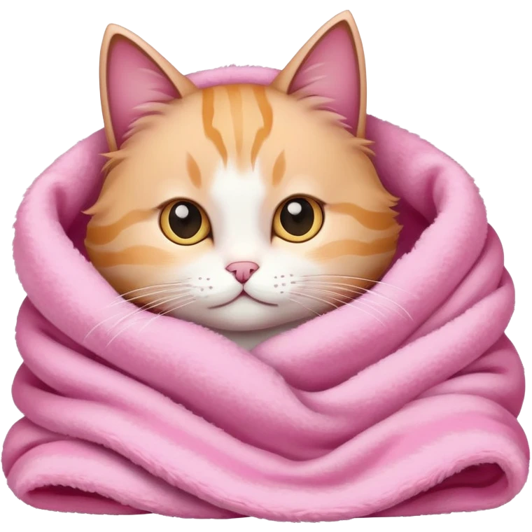 Cat with a pink blanket emoji