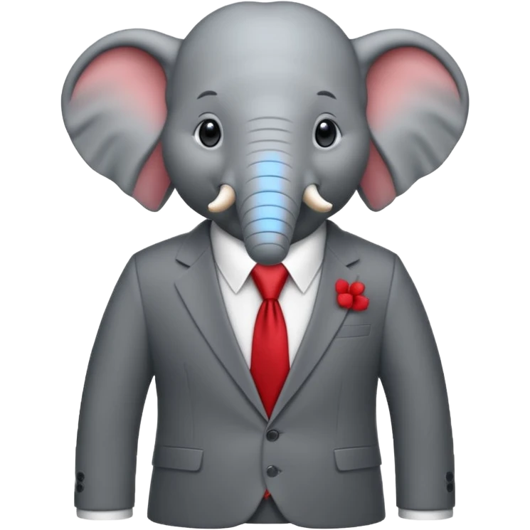 The elephand went in a suit
 emoji