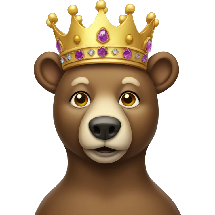 Bear wearing a queen crown emoji