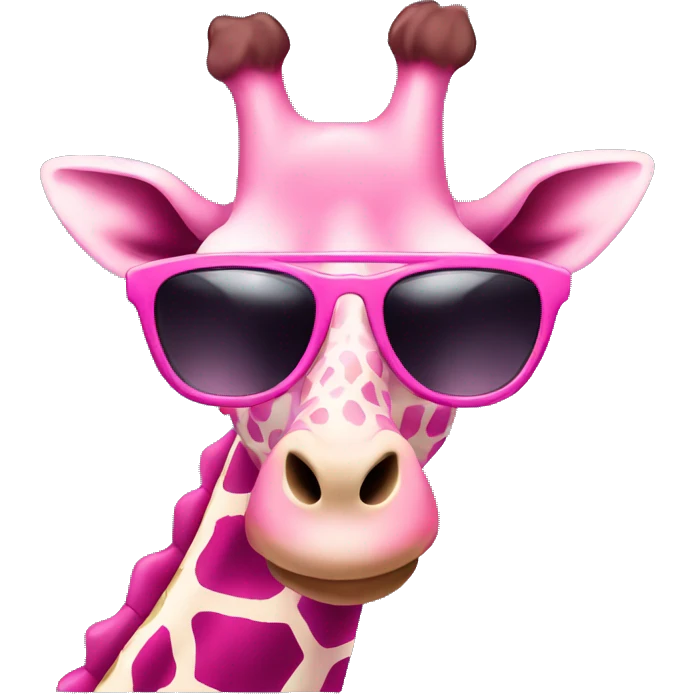 Pink giraffe with sunglasses  emoji