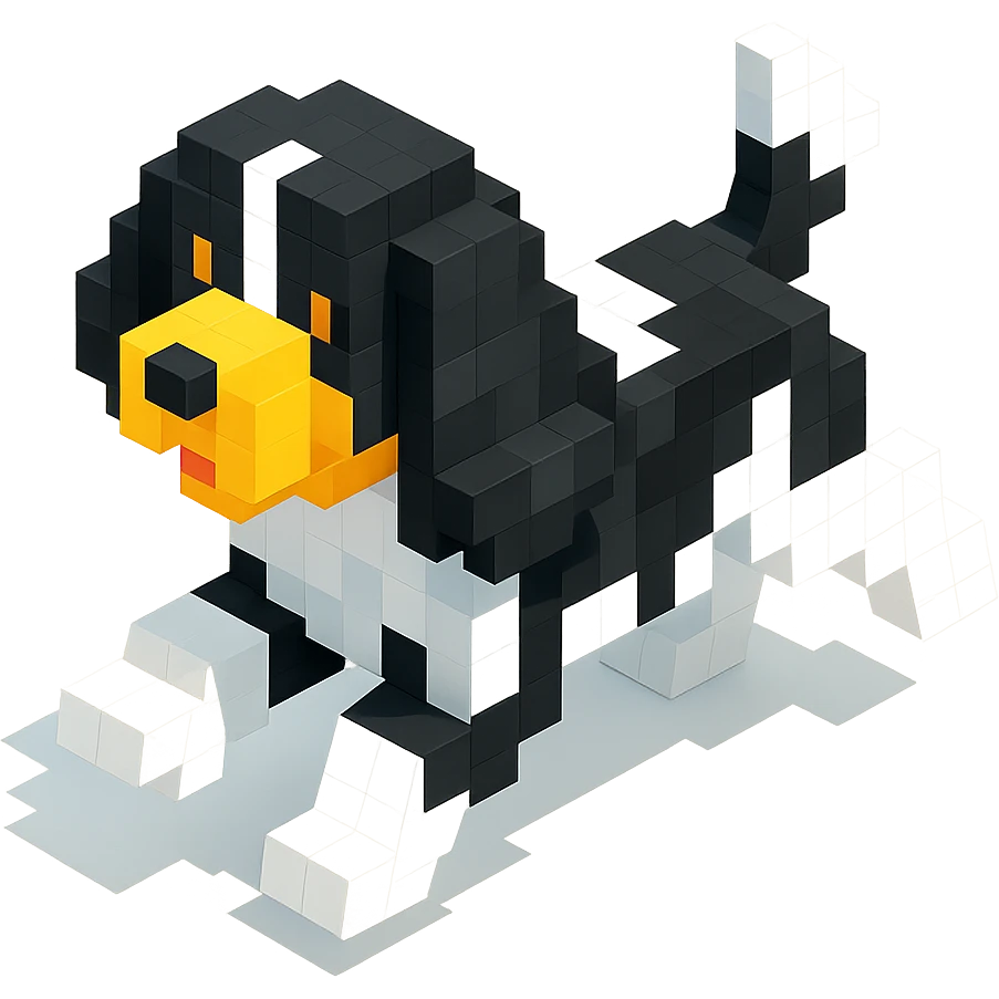 black and white Russian Cocker Spaniel puppy in running pose emoji