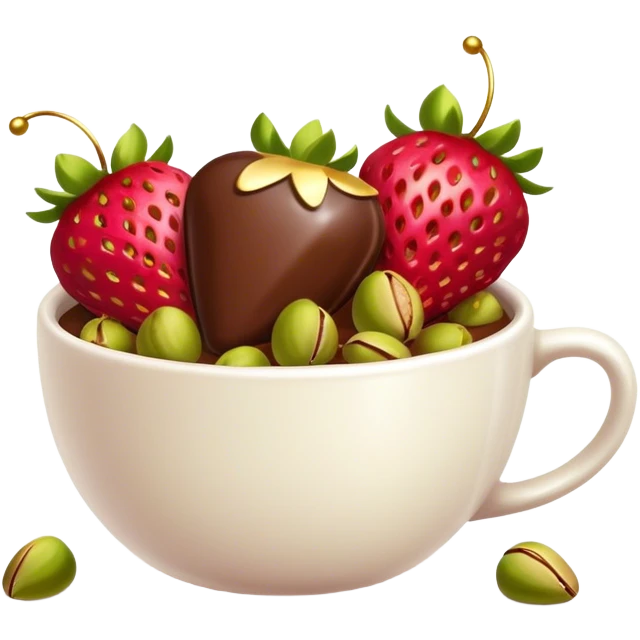 Chocolate covered Strawberries with pistachios cup emoji