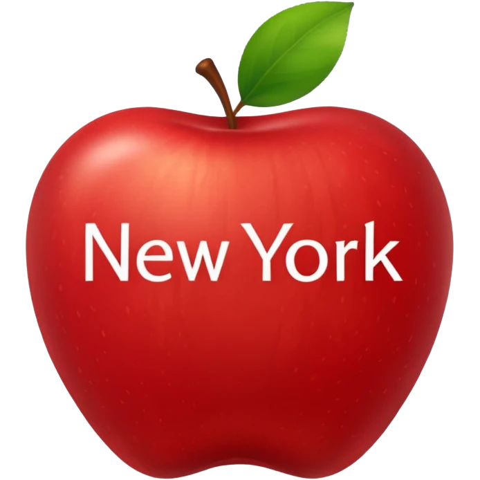 Manzana con el nombre de New York dentro emoji
