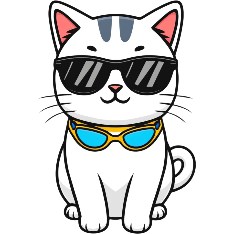 Cat with sunglasses emoji
